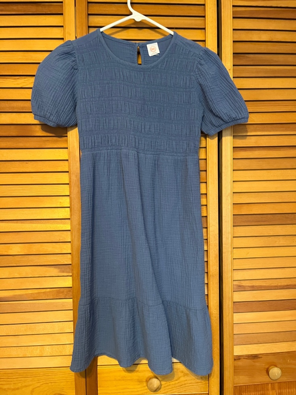 wonder nation Blue Smocked Neckline Dress